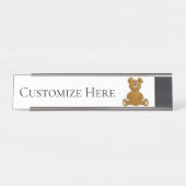 Cartoon Teddy Bear Desk Name Bord Bureau Naambordje (Voorkant)