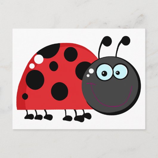Cartoon-teken voor Ladybug Briefkaart (Voorkant)