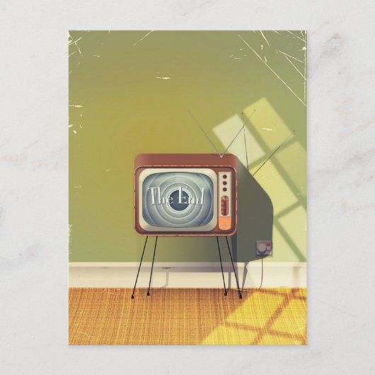  cartoon televisie briefkaart (Voorkant)