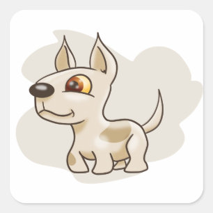 Cartoon Terrier Vierkante Sticker
