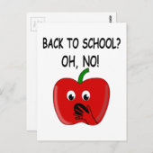 Cartoon Terug naar school Apple Briefkaart (Voorkant / Achterkant)