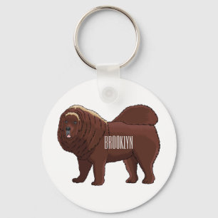 Cartoon Tibetan Mastiff Sleutelhanger
