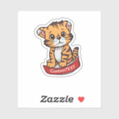 Cartoon Tiger aangepaste Sticker (Vel)