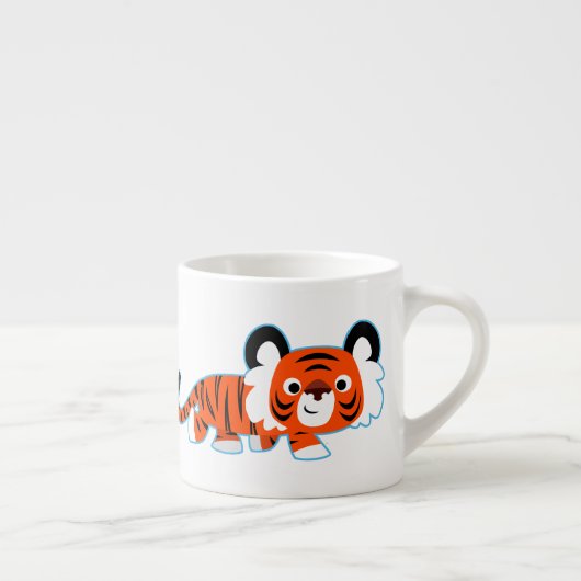 Cartoon Tiger op de Mok Prowl Espresso (Rechts)