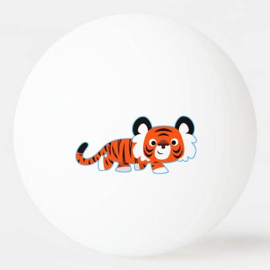 Cartoon Tiger over de prowl pingpongbal Pingpongballen (Voorkant)