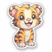 Cartoon tijgerillustratie sticker (Voorkant)