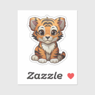Cartoon tijgerillustratie sticker