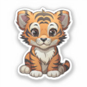 Cartoon tijgerillustratie sticker (Voorkant)
