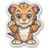 Cartoon tijgerillustratie sticker (Voorkant)