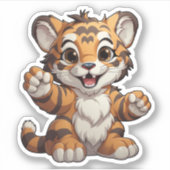 Cartoon tijgerillustratie sticker (Voorkant)