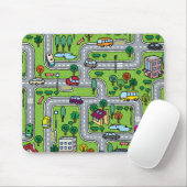 Cartoon Town Map Muismat (Met muis)