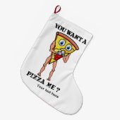 Cartoon Trash Talking Pizza Boxing Grote Kerstsok (Voorkant (Hangend))