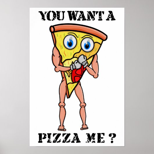 Cartoon Trash Talking Pizza Boxing Poster (Voorkant)