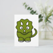 Cartoon triceratops briefkaart (Staand voorkant)