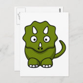 Cartoon triceratops briefkaart (Voorkant / Achterkant)