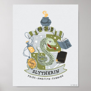 Cartoon trotse Slytherin-wapen Poster