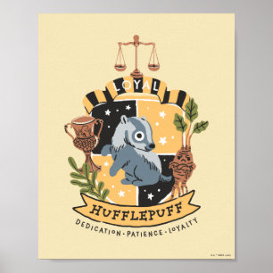 Cartoon trouwe Huffelpuf Poster
