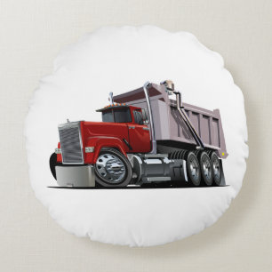 Cartoon truck rond kussen