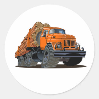 Cartoon truck ronde sticker