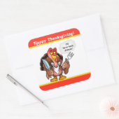 Cartoon Turkey Thanksgiving Sticker, Tin Label (Envelop)