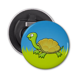 Cartoon Turtle Button Flesopener
