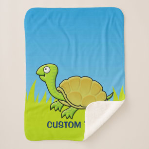Cartoon Turtle Sherpa Deken
