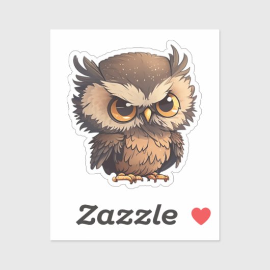 Cartoon uil sticker (Vel)