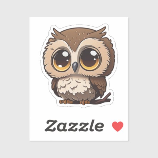 Cartoon uil sticker (Vel)