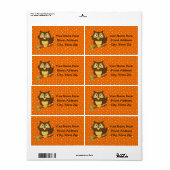 Cartoon Uil (tan) Etiket (Full Sheet)