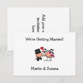 Cartoon uitnodiging voor bruiloft (Voorkant / Achterkant)