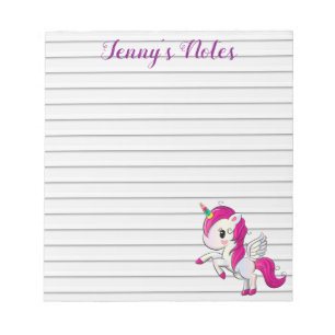 Cartoon unicorn, aangepast notitieblok