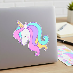 Cartoon Unicorn op maat gesneden vinylsticker Sticker