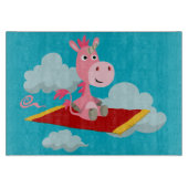 Cartoon Unicorn's Magic Carpet Ride Cutting Board Snijplank (Voorkant)
