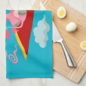 Cartoon Unicorn's Magic Carpet Ride Kitchen Towel Theedoek (Quarter Fold)