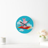 Cartoon Unicorn's Magic Carpet Ride Wall Horloge (Maison)