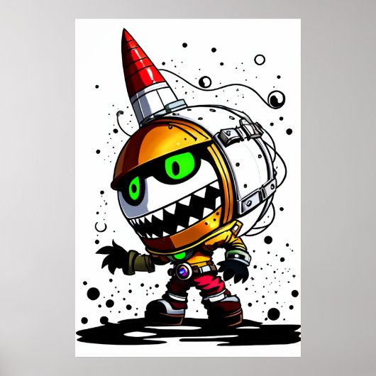 Cartoon uniek buitenaards wezen | AI Art Poster (Voorkant)