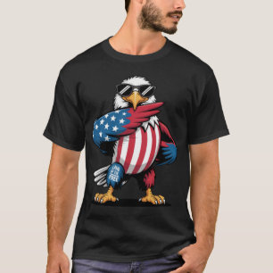 Cartoon USA Bald Eagle geboren om vrij te vliegen T-shirt