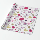 Cartoon Valentijnsdag Cadeaupapier (Uitgerold)