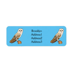 Cartoon van Barn owl Etiket