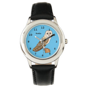 Cartoon van Barn owl Horloge