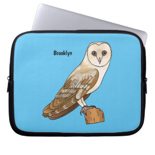Cartoon van Barn owl Laptop Sleeve