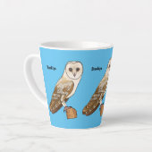 Cartoon van Barn owl Latte Mok (Linkerhoek)