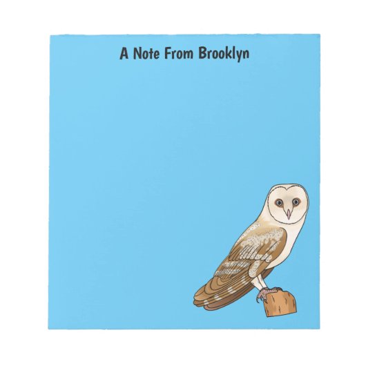 Cartoon van Barn owl Notitieblok (Voorkant)