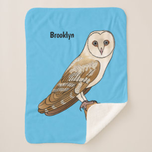 Cartoon van Barn owl Sherpa Deken