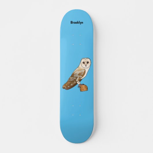 Cartoon van Barn owl Skateboard (Voorkant)