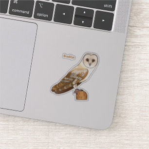 Cartoon van Barn owl Sticker