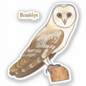 Cartoon van Barn owl Sticker (Voorkant)
