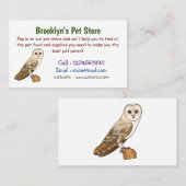 Cartoon van Barn owl Visitekaartje (Voorkant / Achterkant)