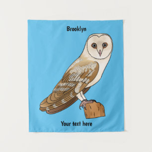 Cartoon van Barn owl Wandkleed