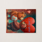 cartoon van beer van valentijns  puzzel (Horizontaal)